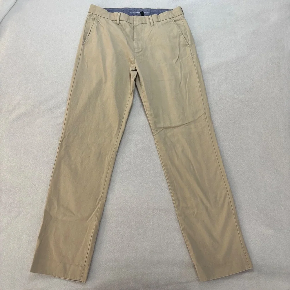 J.Crew Bowery Urban Slim Fit Khaki Chino Dress Pants Mens 32x34 Tan Cotton